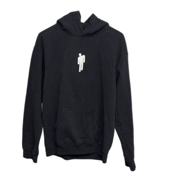 Billie Eilish 2019 Concert Hoodie Black S Graphics Pocket Cotton Blend Pullover - Picture 2 of 10